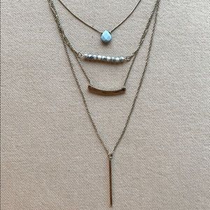 Relisting! Adia Kibur Layered Gold Bohemian Necklace with Turquoise